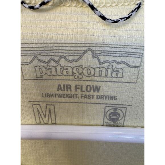 Patagonia Air Flow Lightweight Fast Drying Women T-shirt Sz M Yellow Athletic - Picture 2 of 10